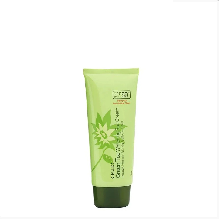 Солнцезащитный крем green. Солнцезащитный крем Cellio. Cellio крем Green Tea Whitening Sun Cream SPF 50, 70 Г. Солнцезащитный крем Cellio Collagen SPF 50. Cellio Collagen Whitening Sun Cream spf50+.