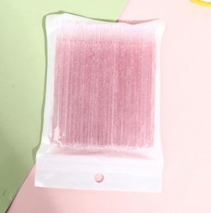 Микробраши 100шт пакет блестящие розовые