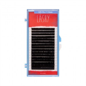 Черные ресницы LASHY микс D 0.10 7-12mm 16 линий