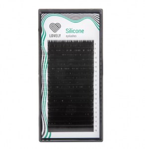 Черные ресницы Lovely Silicone 0,10/C/12mm (20 линий)
