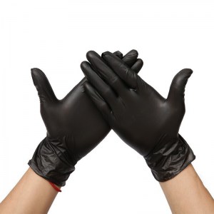 Перчатки витриловые черные размер L 100шт