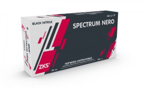 Перчатки ZKS нитриловые Spectrum Nero черные размер М 100шт